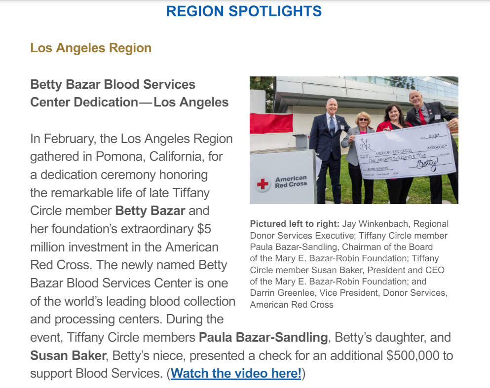 american red cross aprreciation newsletter