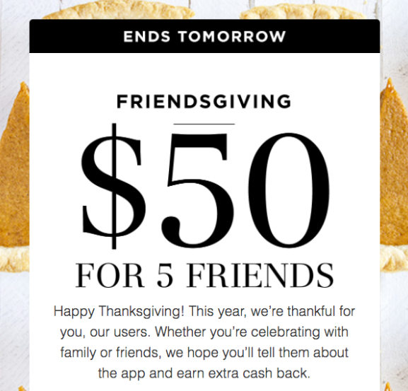 thanksgiving email to customers & friends