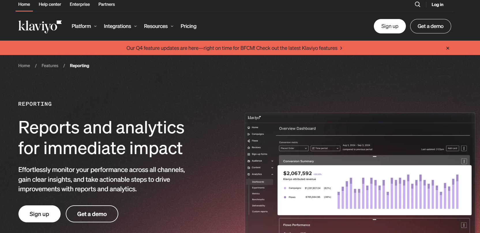 Analytics and Reporting in klaviyo